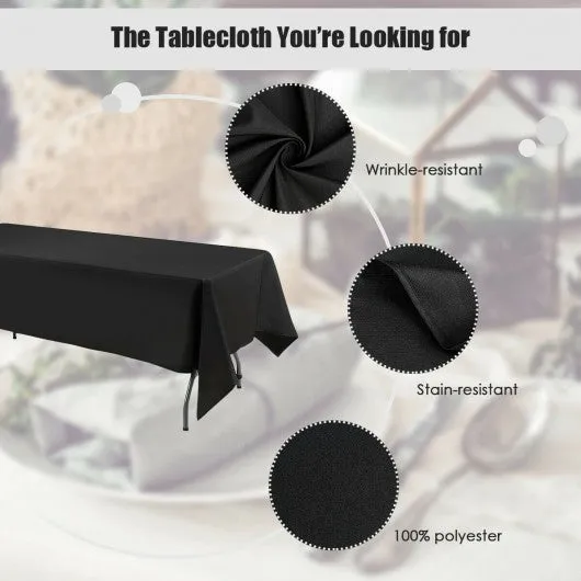 10 pcs 60" x 126" Rectangle Polyester Tablecloth-Black