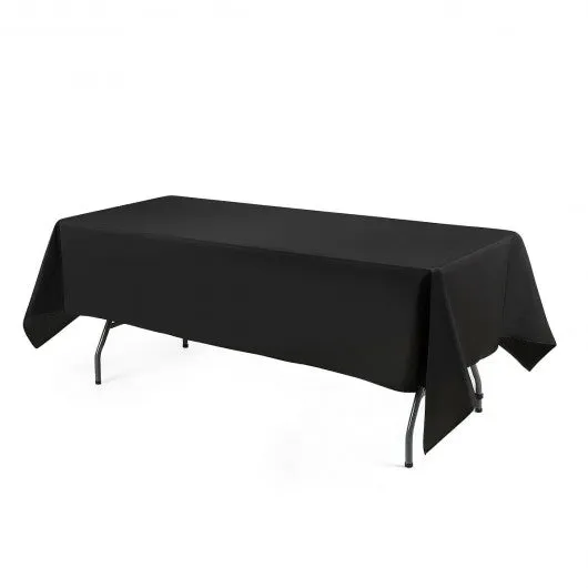 10 pcs 60" x 126" Rectangle Polyester Tablecloth-Black