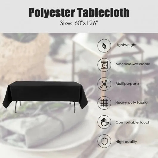 10 pcs 60" x 126" Rectangle Polyester Tablecloth-Black