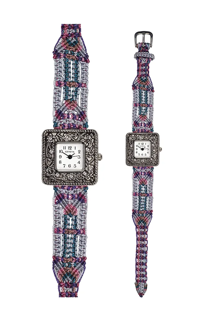 106PB - Wide with Antique Style Square Marcasite Watch