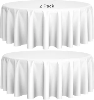 2 Pack 120 in Round Premium Tablecloths for Wedding Banquet Restaurant Polyester