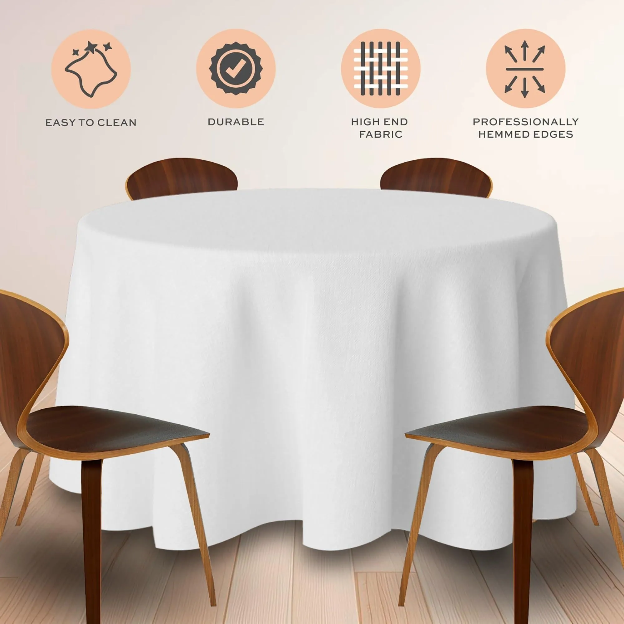 2 Pack 120 in Round Premium Tablecloths for Wedding Banquet Restaurant Polyester