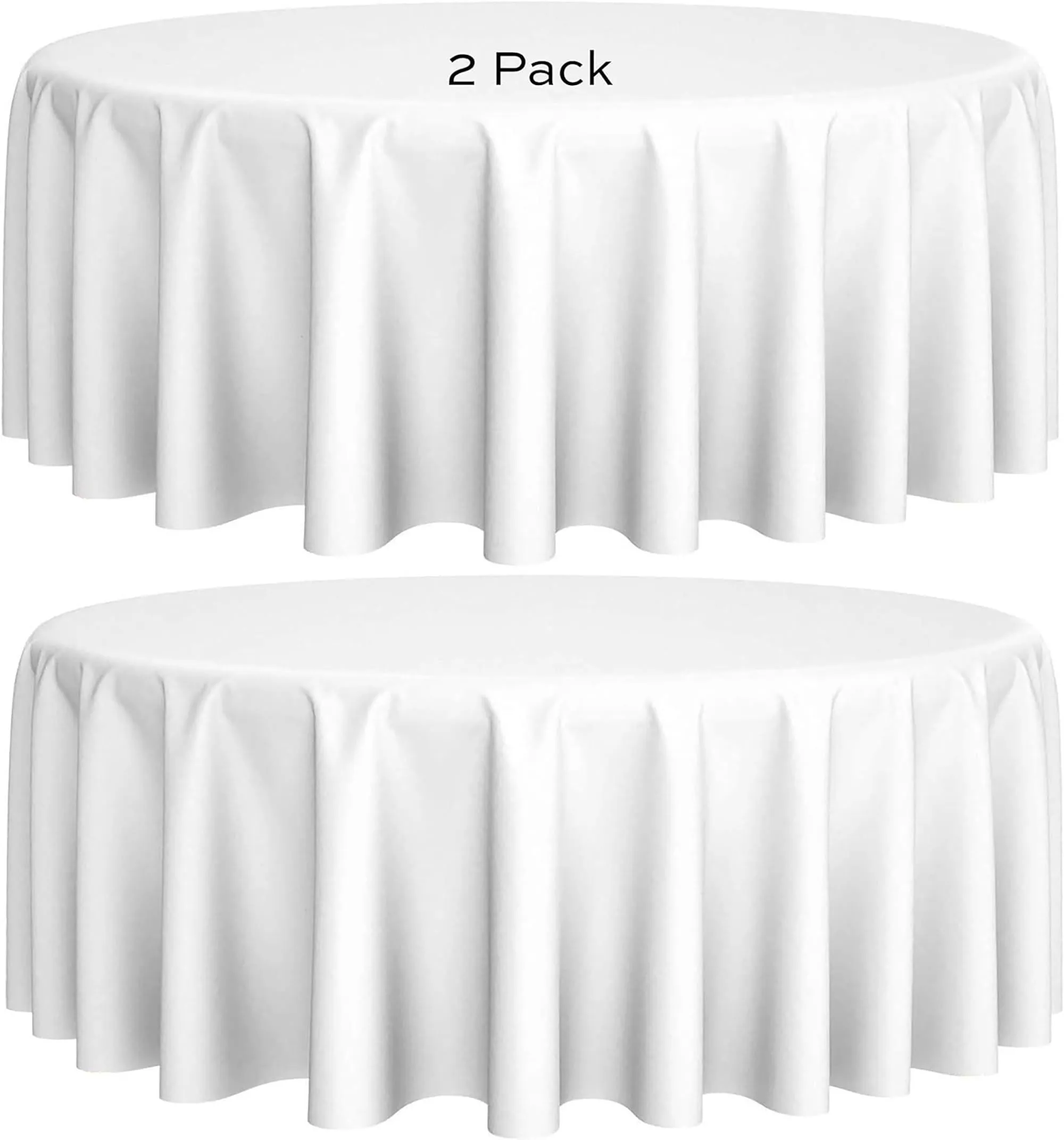 2 Pack 120 in Round Premium Tablecloths for Wedding Banquet Restaurant Polyester