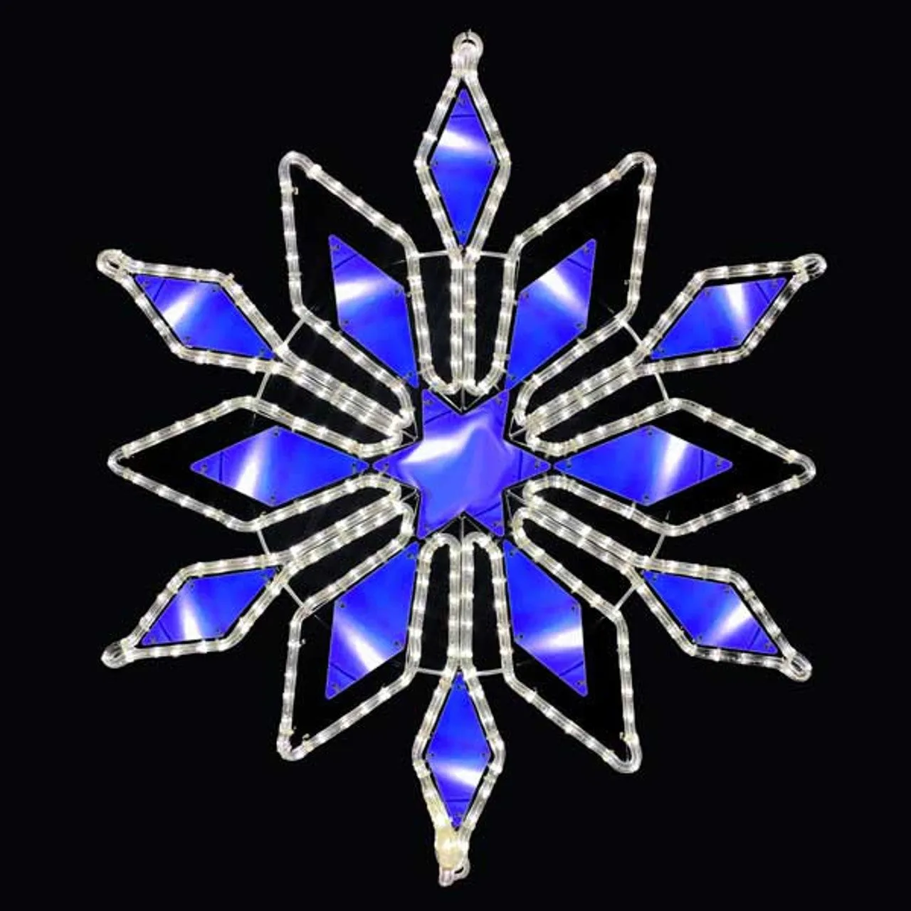 32.5" LED White and Blue Mirror Snowflake