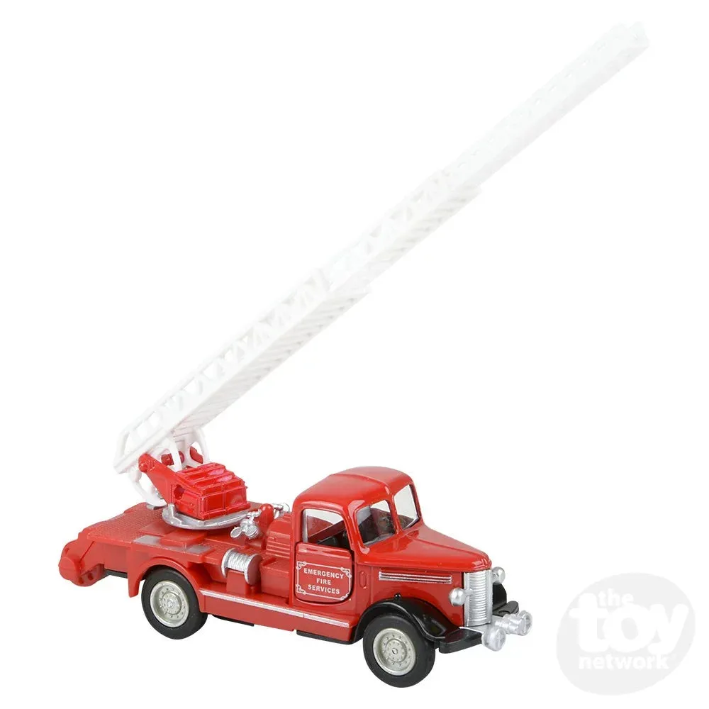 5" Die-Cast Pull Back Classic Fire Truck