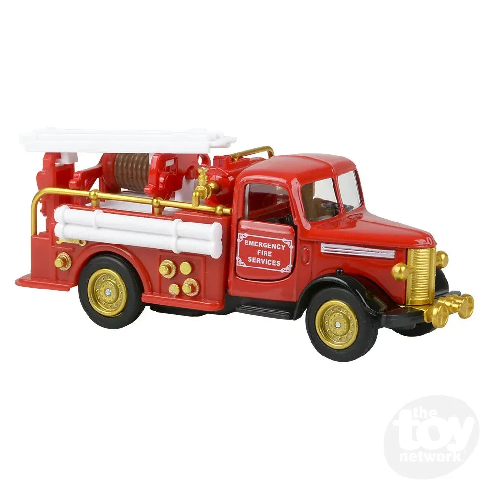 5" Die-Cast Pull Back Classic Fire Truck