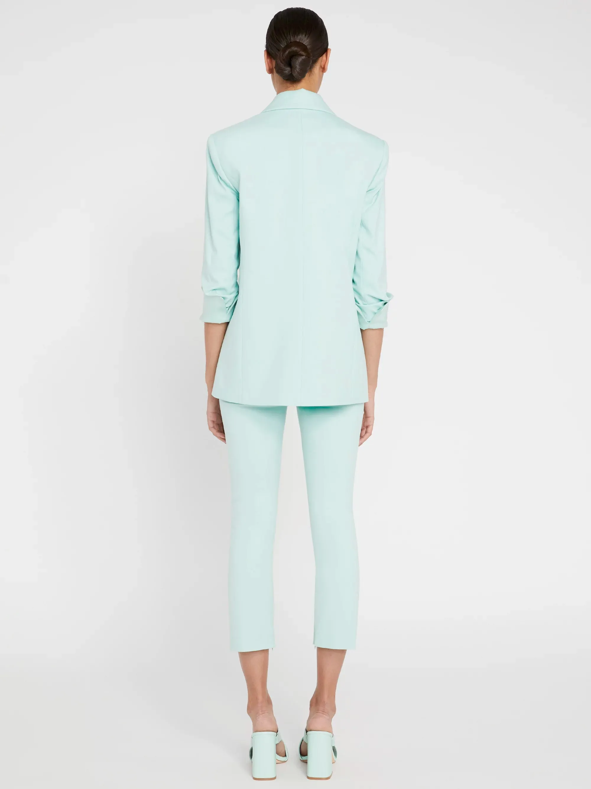 Alice   Olivia - Denny Notch Collar Boyfriend Blazer w/ RL Cuff in Mint