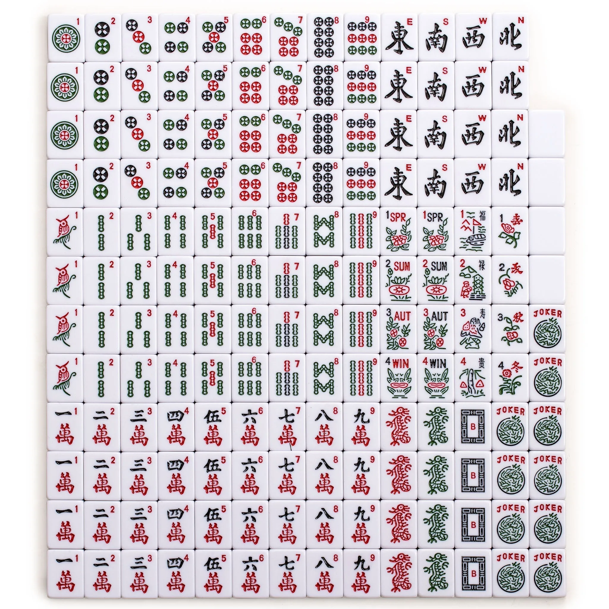 American Mahjong Game Set, "Santorini" with Blue Soft Case - Racks with Pushers, Scoring Coins, Dice, and Wind Indicator