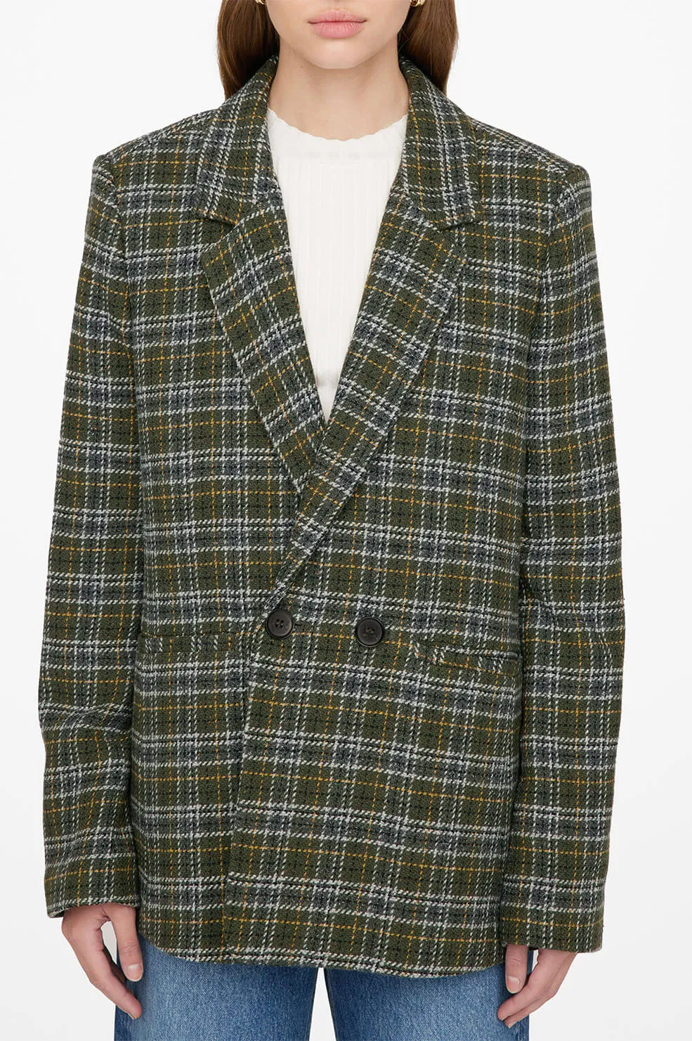 Anine Bing - Madeleine Blazer in Green Plaid