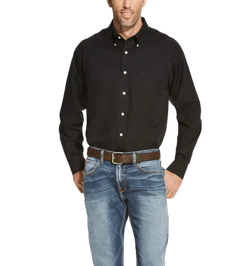 Ariat Men's Black Wrinkle Free Long Sleeve Western Shirt