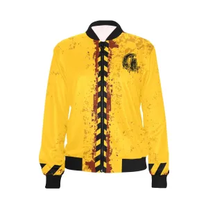 BEWARE All Over Print Bomber Jacket for Women