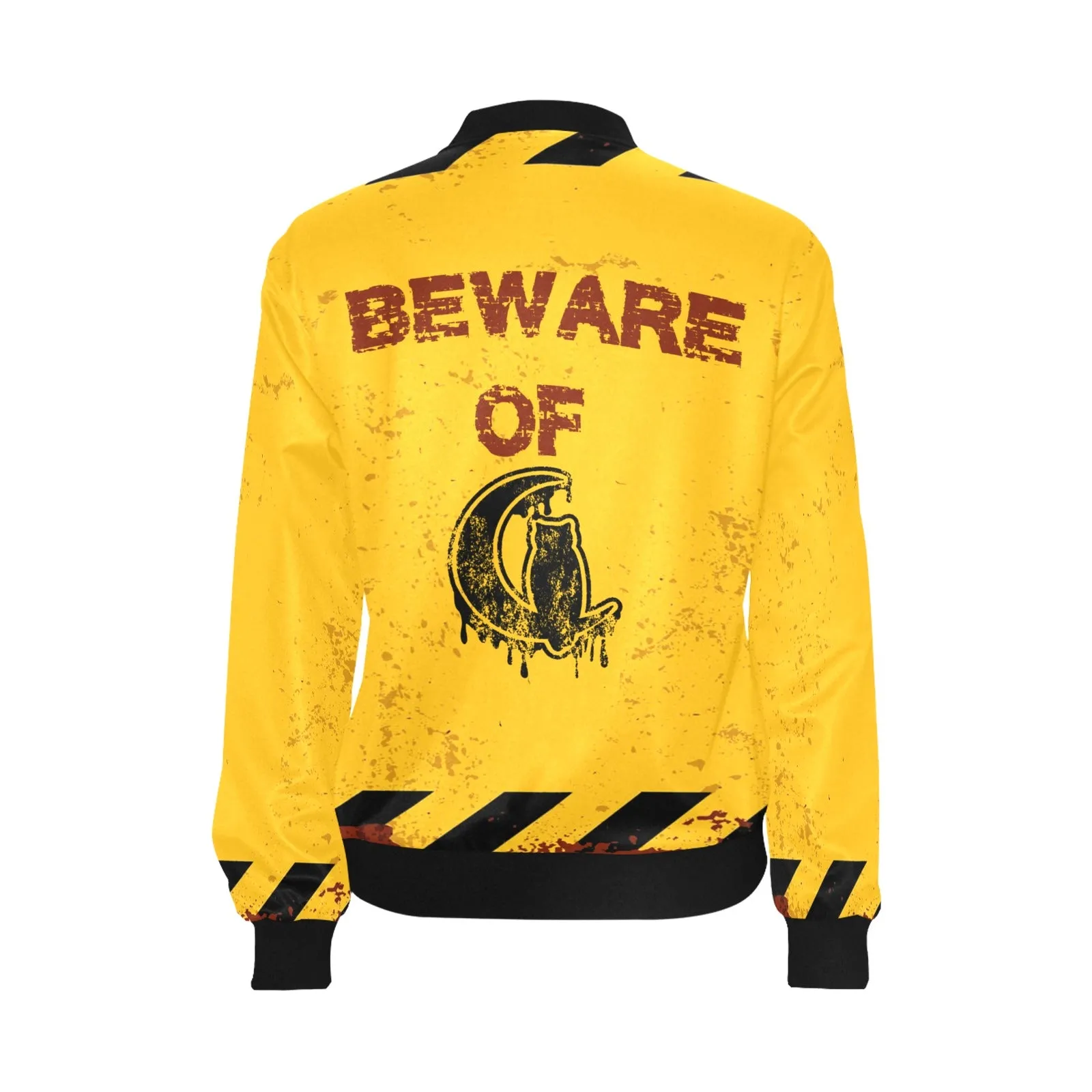 BEWARE All Over Print Bomber Jacket for Women