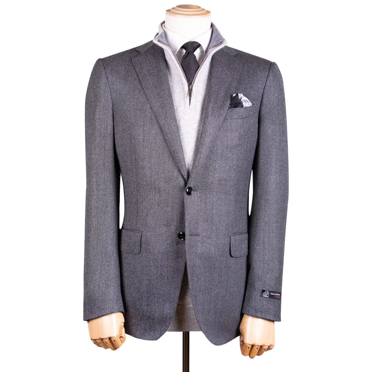 Black & Grey Weave Wool Jacket