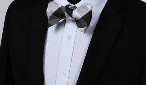 Black & White Bowtie & Pocket Square