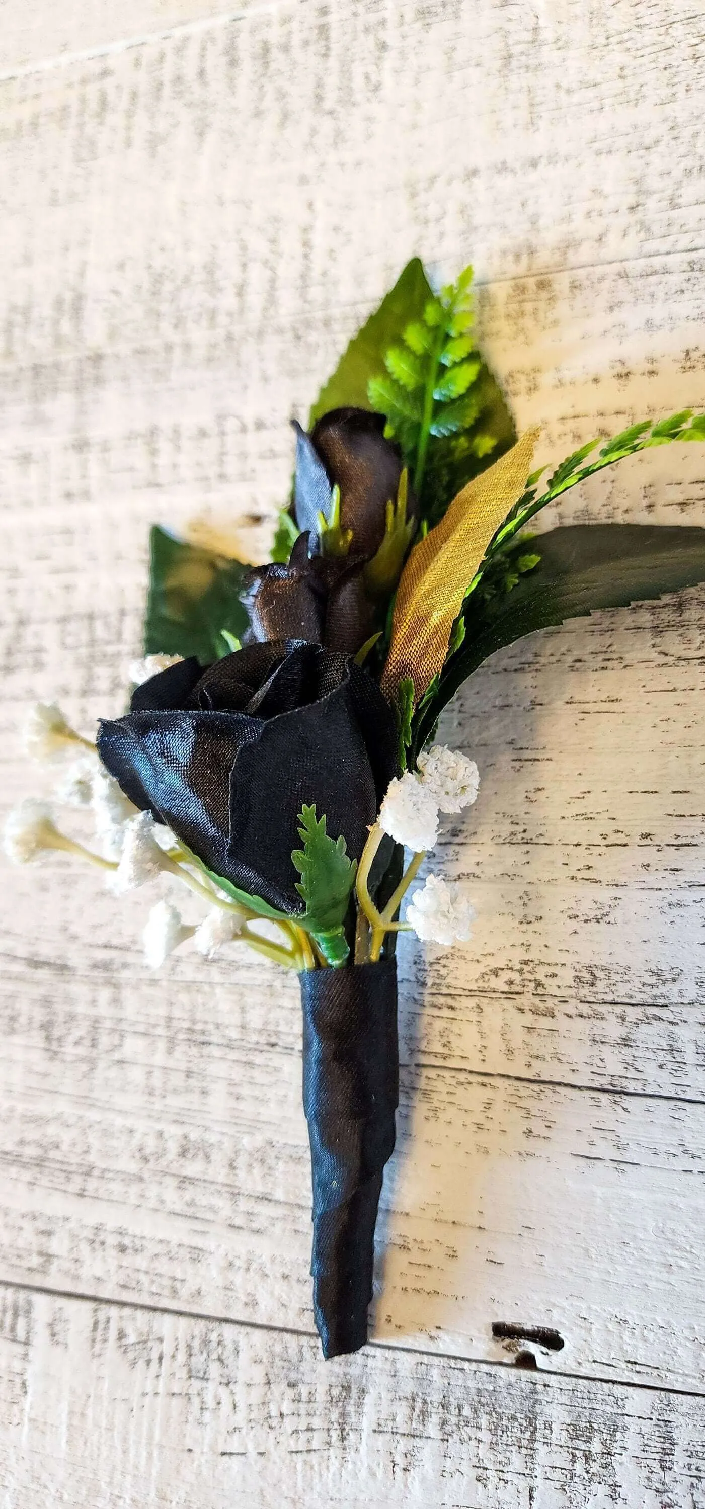 Black Rose Boutonniere For Prom, Weddings, Formal Events, Business, Gift for Him, Anniversary, Father's Day Gift