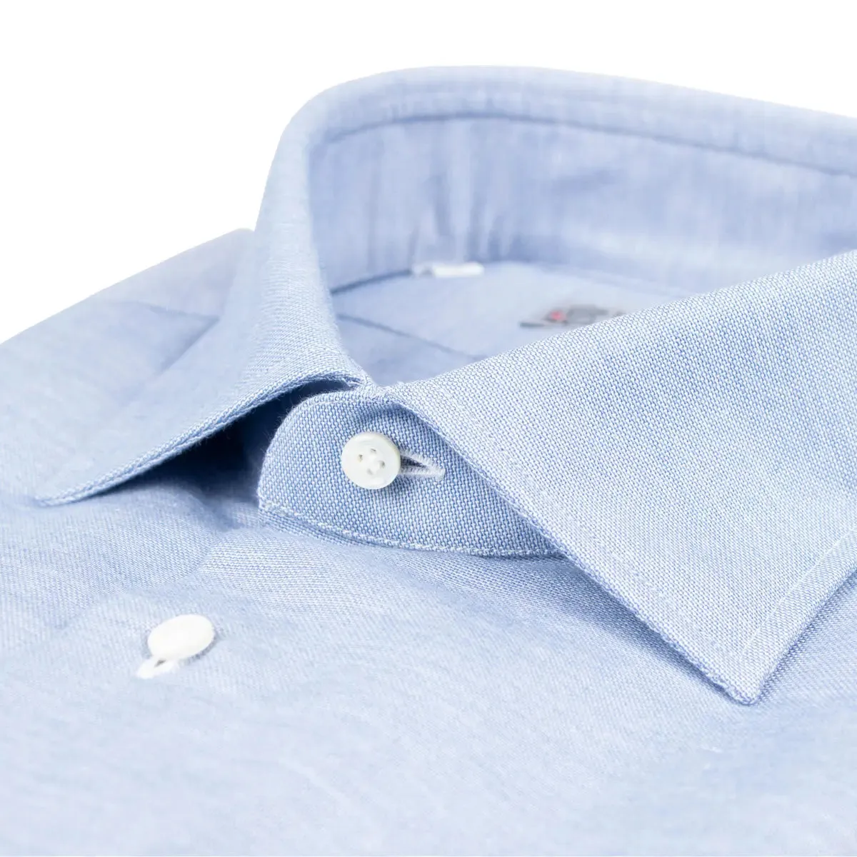 Blue Wool & Cashmere Slim Fit Shirt