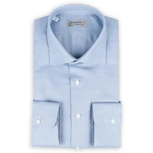 Blue Wool & Cashmere Slim Fit Shirt