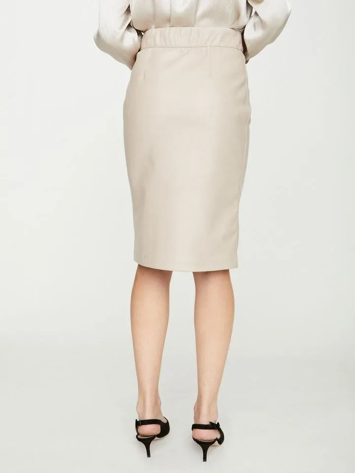 Brochu Walker - The Drew Leather Skirt in Nude