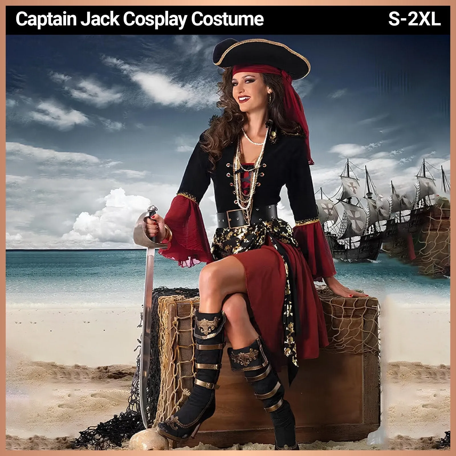 Captain Jack Adult Female Pirates Cosplay Costume