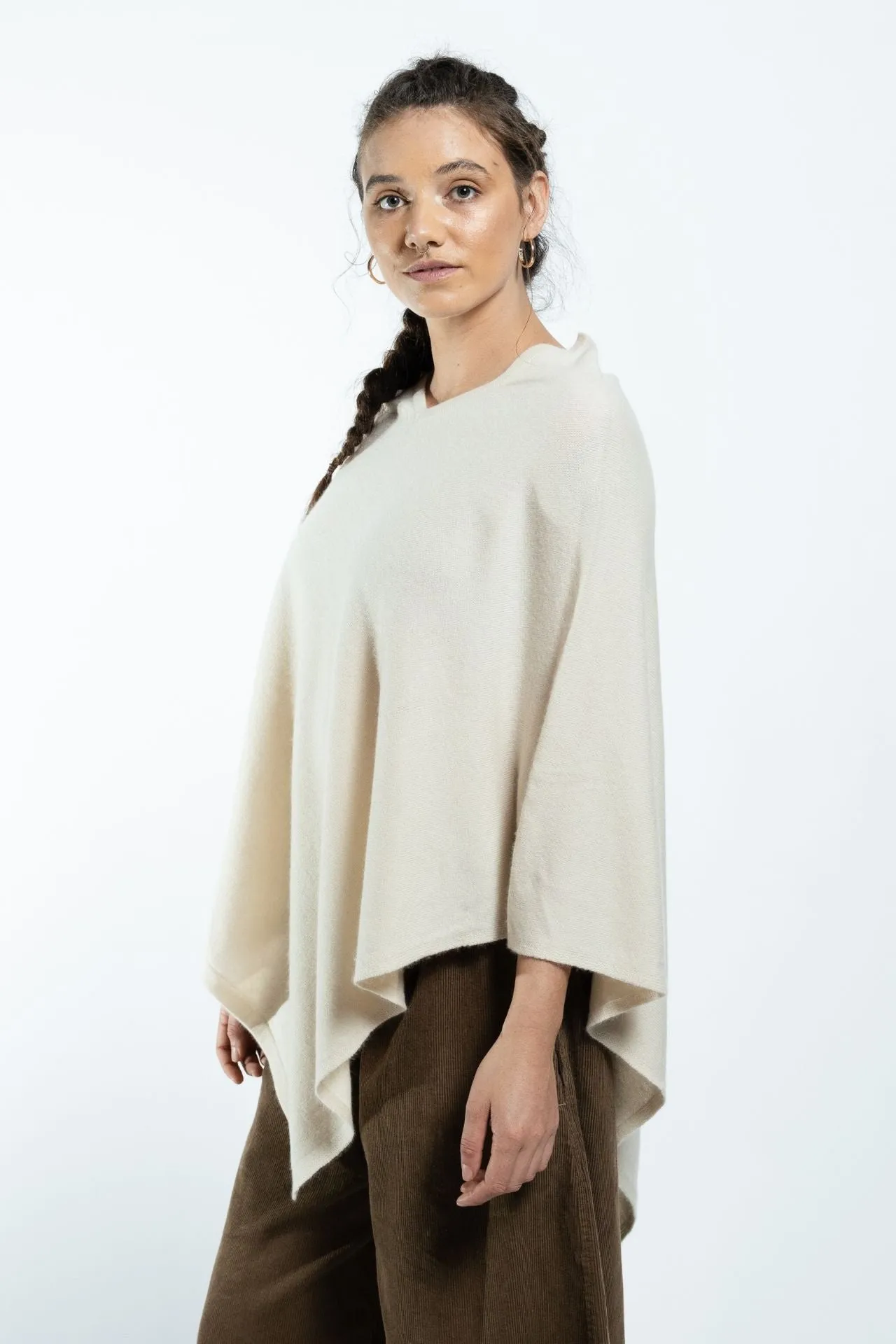 Cashmere Poncho - Oatmeal