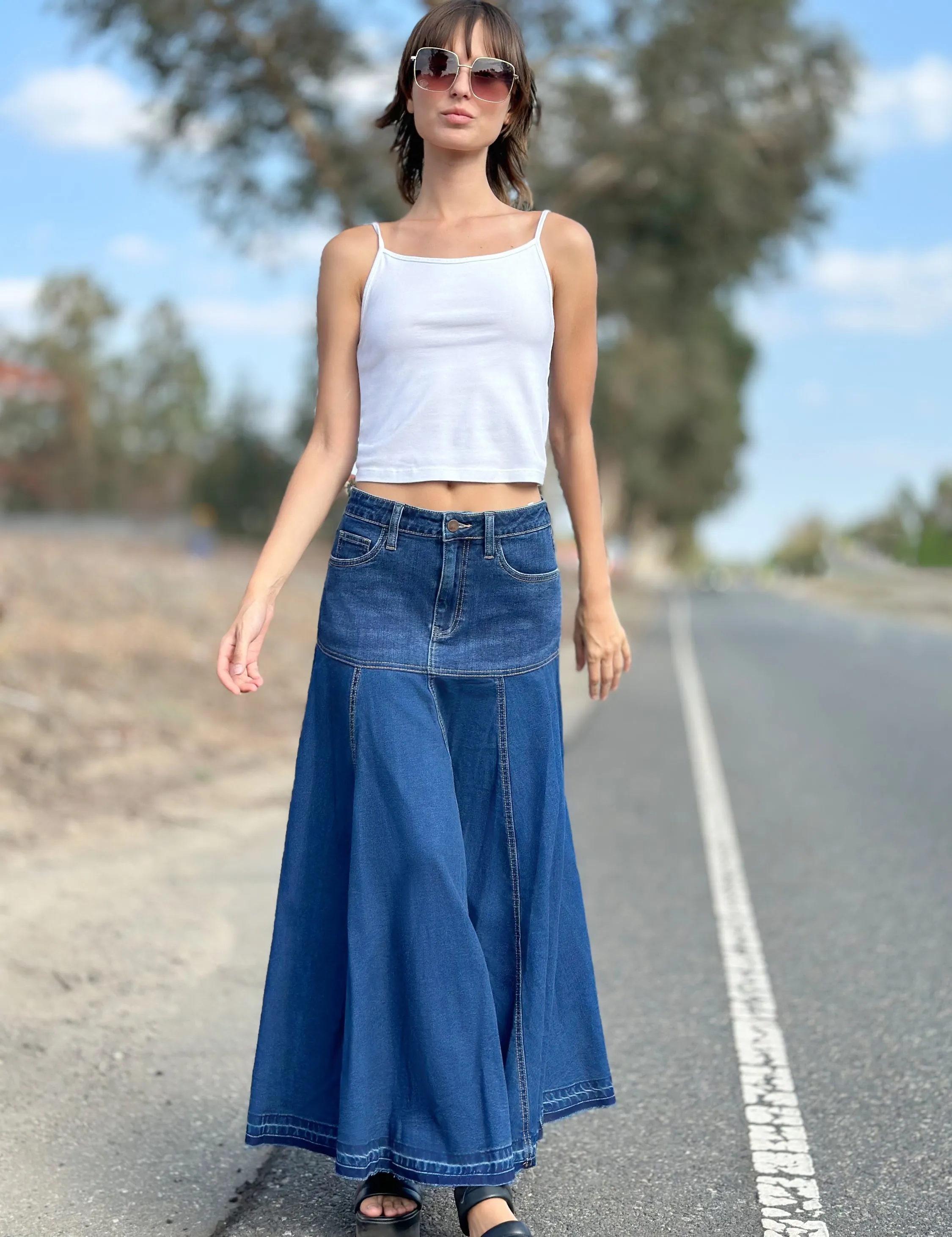 Charlie Denim Maxi Skirt