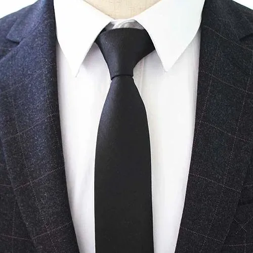 Classy Men Black Cotton Necktie