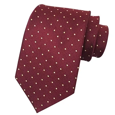 Classy Men Classic Red Mini Dot Silk Tie