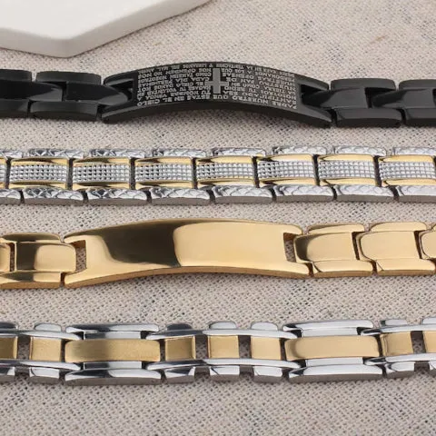 Classy Men Gold Modern Steel Bracelet