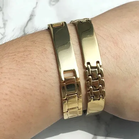 Classy Men Gold Modern Steel Bracelet