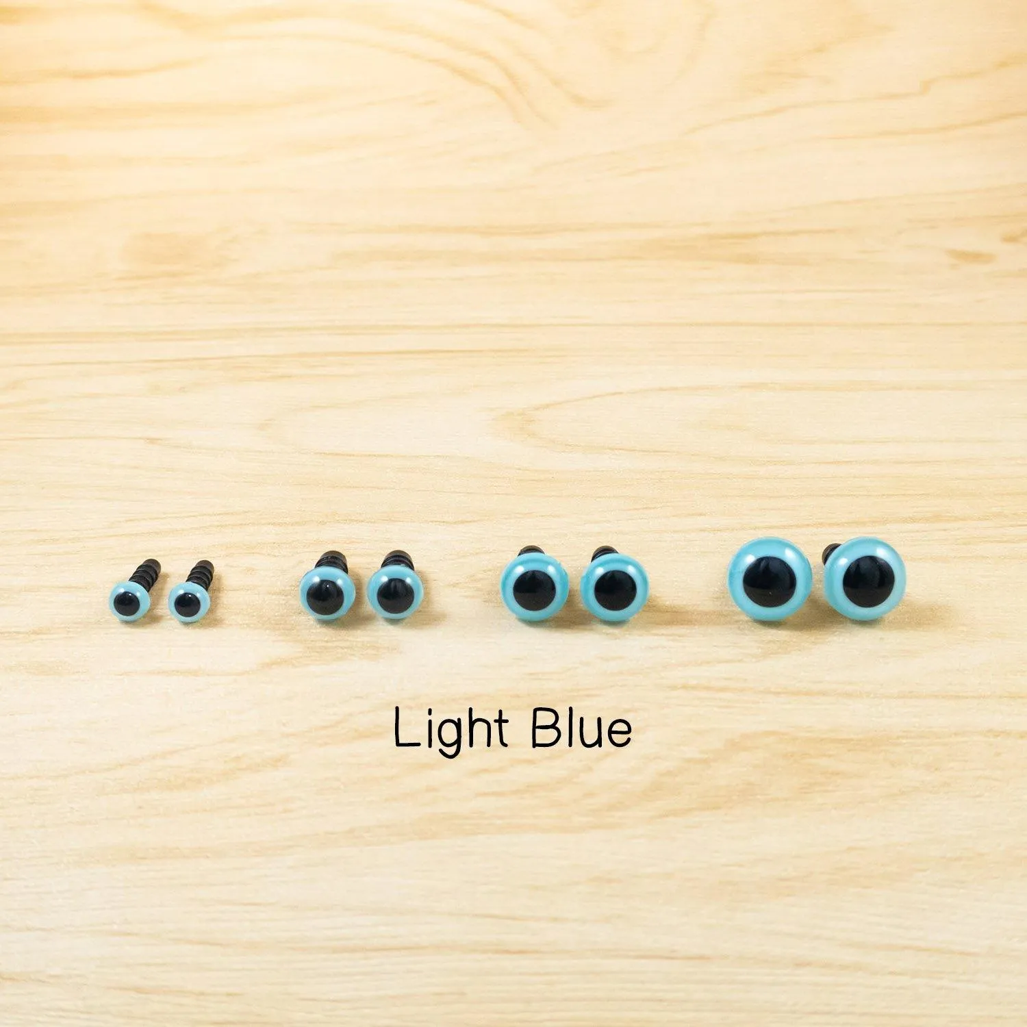 Color Safety Eyes Sample Pack - Single Size in 10 Colours, 3 pairs each Color, 6mm to 12mm