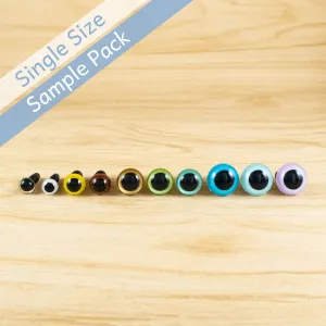 Color Safety Eyes Sample Pack - Single Size in 10 Colours, 3 pairs each Color, 6mm to 12mm