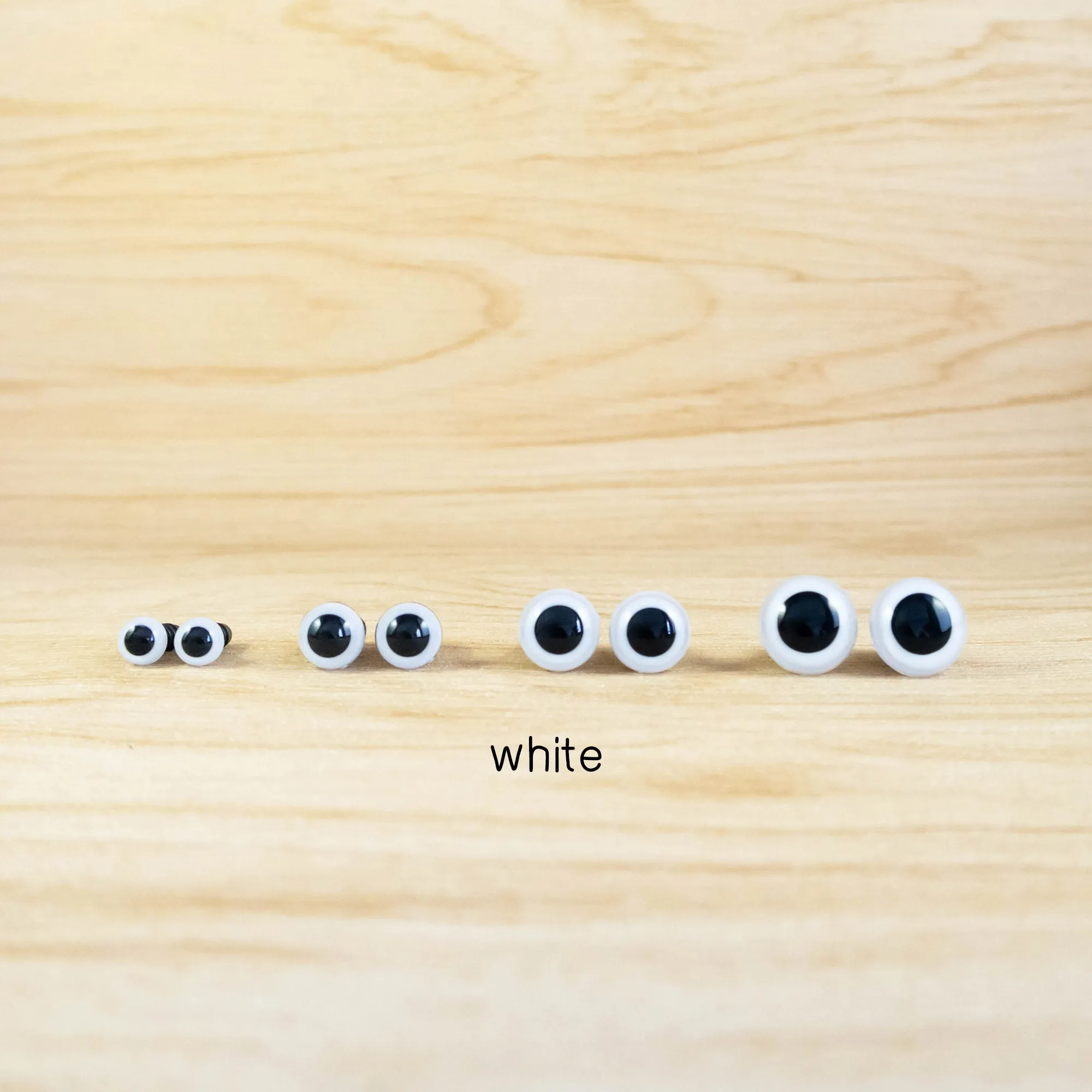 Color Safety Eyes Sample Pack - Single Size in 10 Colours, 3 pairs each Color, 6mm to 12mm