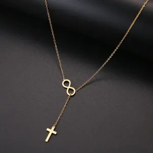 Cross and Infinity Necklaces Pendant For Women Simple Design Necklace Jewelry