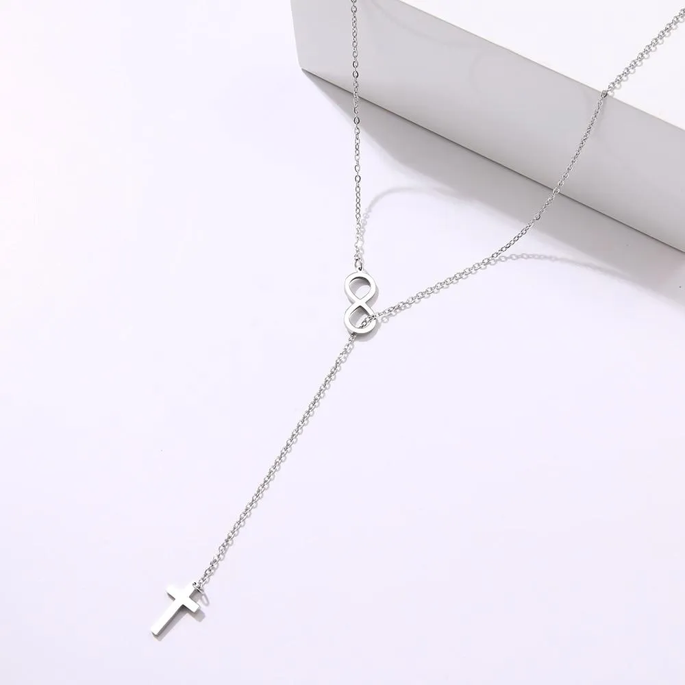 Cross and Infinity Necklaces Pendant For Women Simple Design Necklace Jewelry