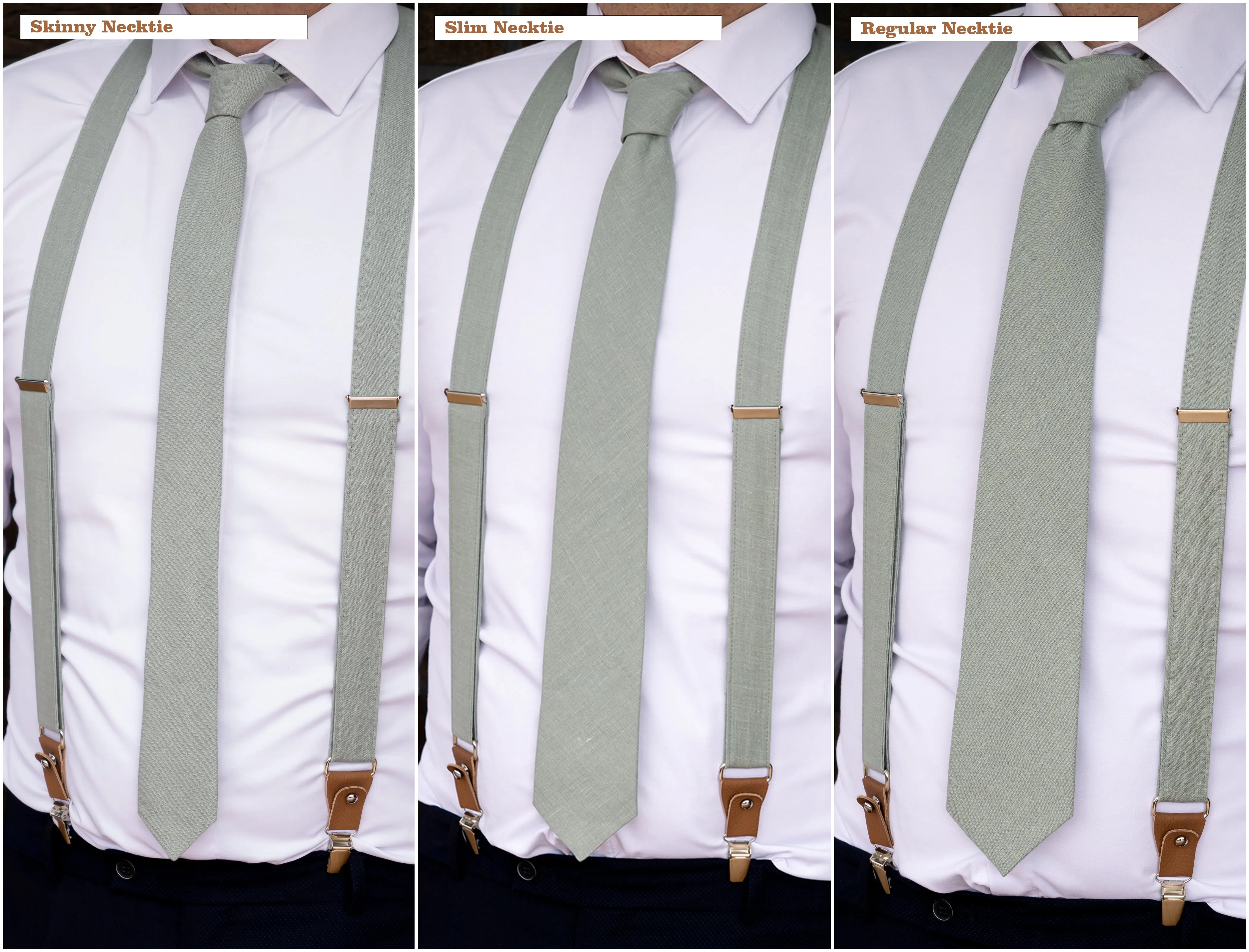 Dark Sage Green Necktie | Perfect for Weddings and Formal Occasions