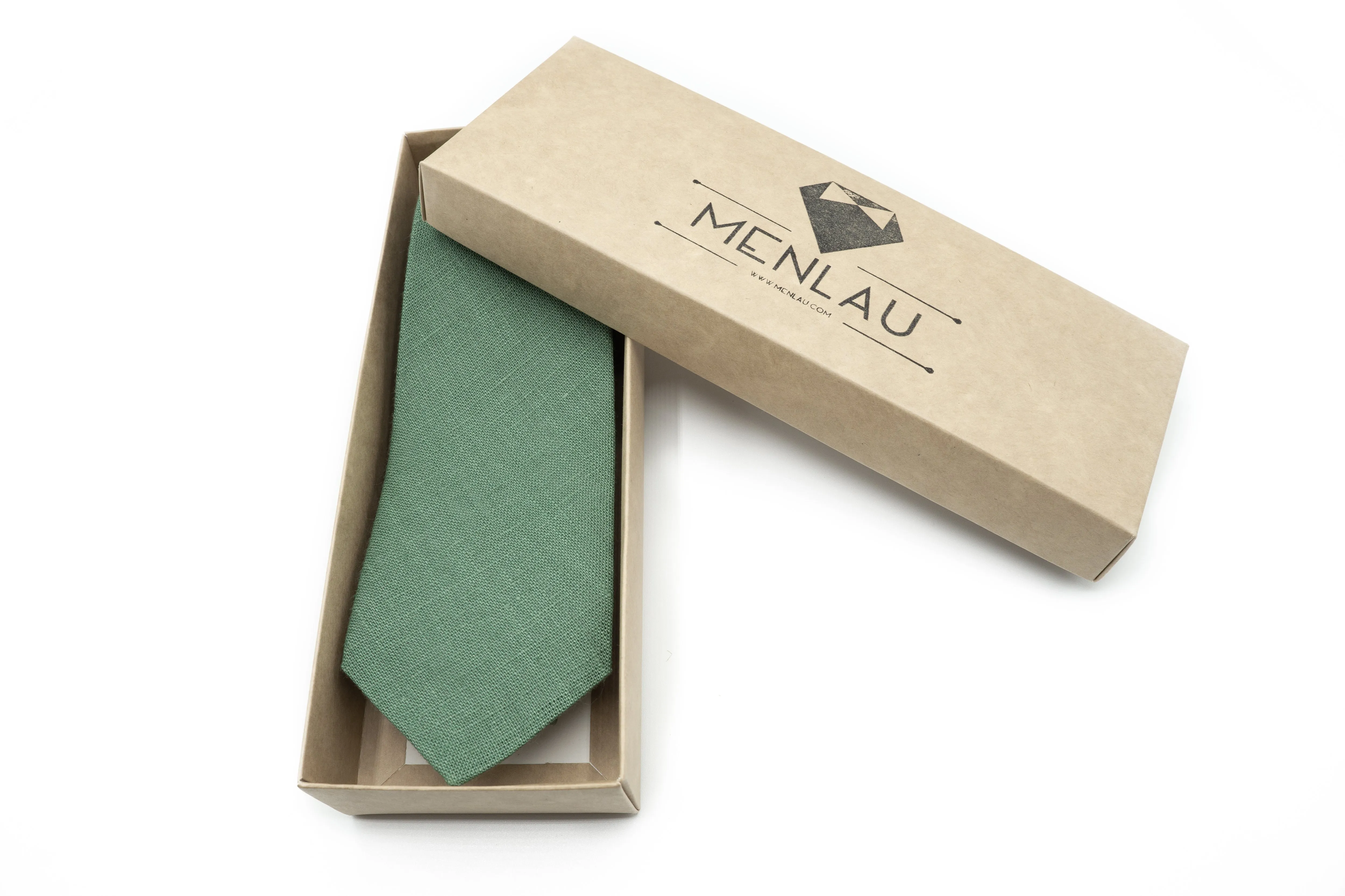 Dark Sage Green Necktie | Perfect for Weddings and Formal Occasions