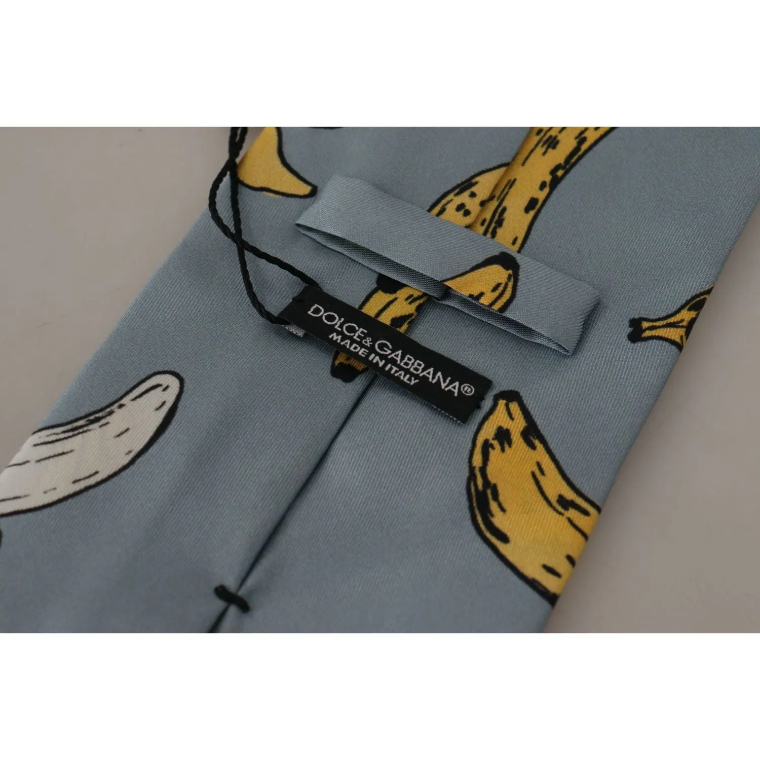 Dolce & Gabbana Elegant Blue Banana Print Silk Tie