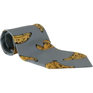 Dolce & Gabbana Elegant Blue Banana Print Silk Tie