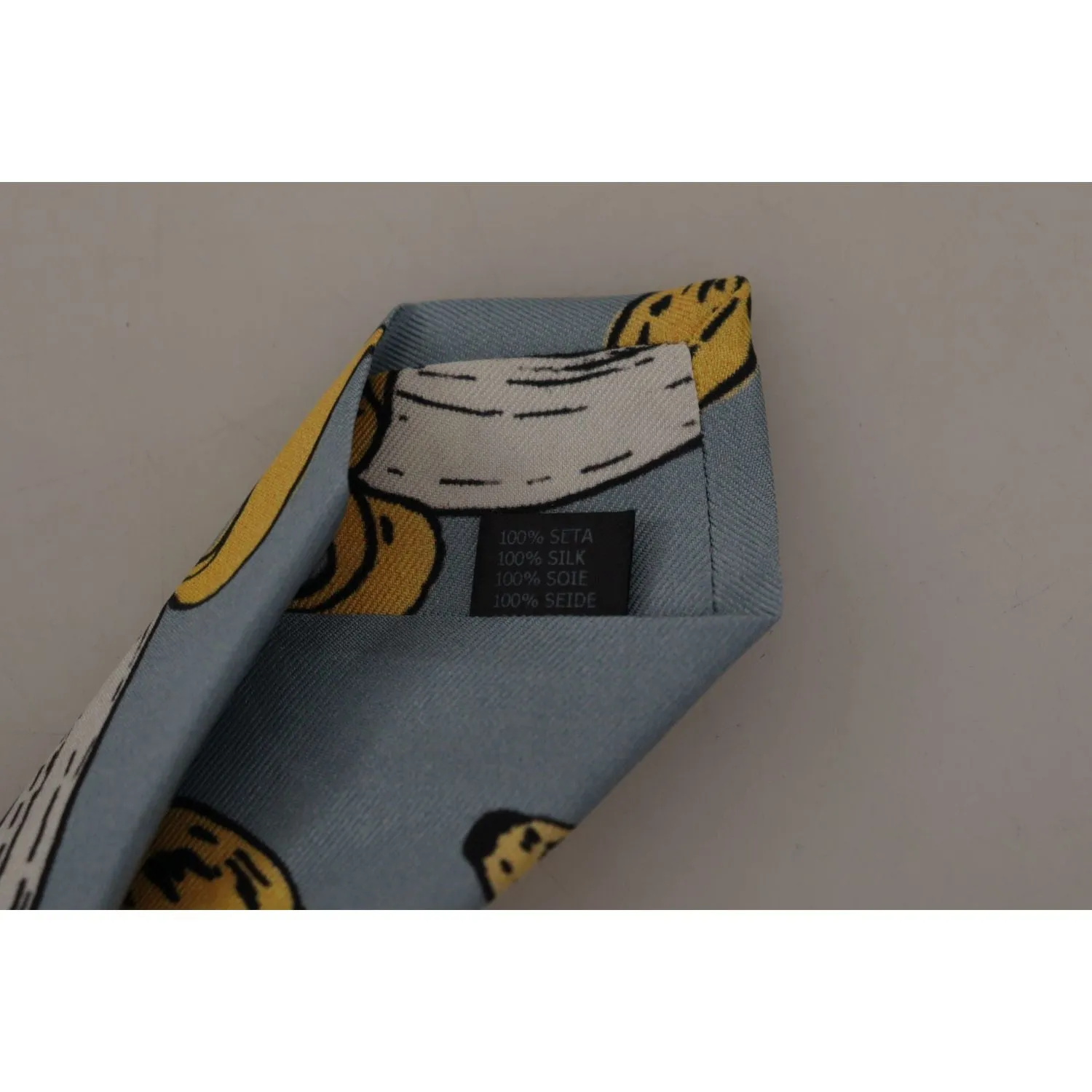 Dolce & Gabbana Elegant Blue Banana Print Silk Tie