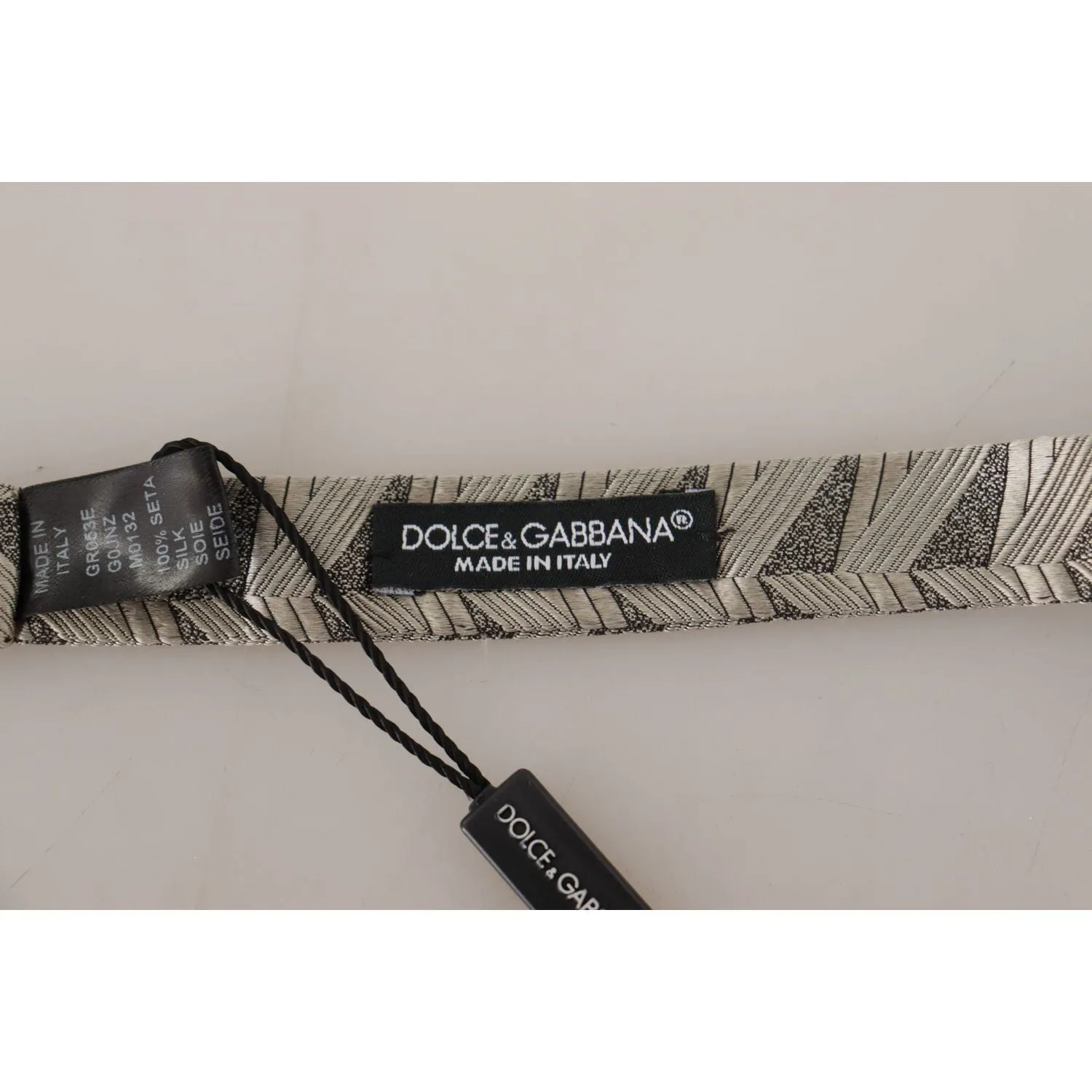 Dolce & Gabbana Elegant Silk Grey Bow Tie