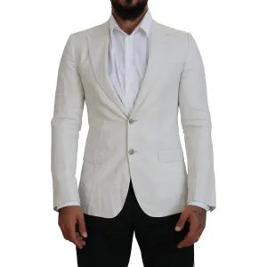 Dolce & Gabbana Elegant White Sicilia Single Breasted Blazer