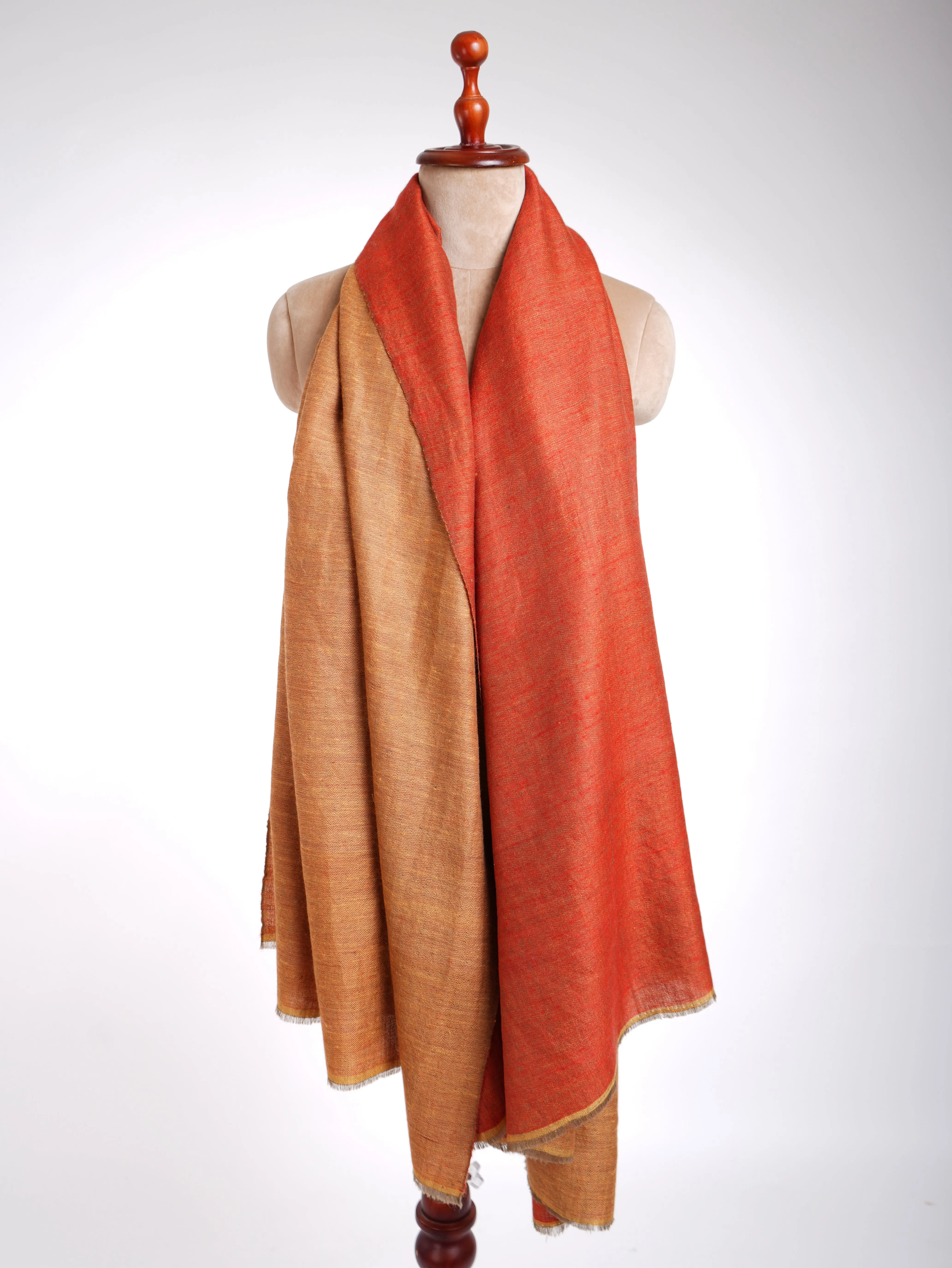 Dorukha Hand Woven Pashmina Shawl Scarlet