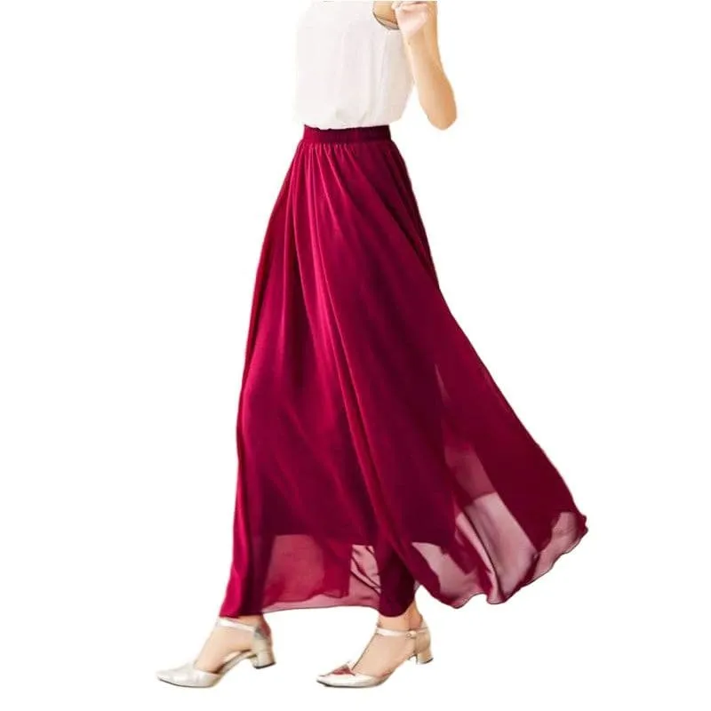 Elegant Chiffon Long Maxi Skirts