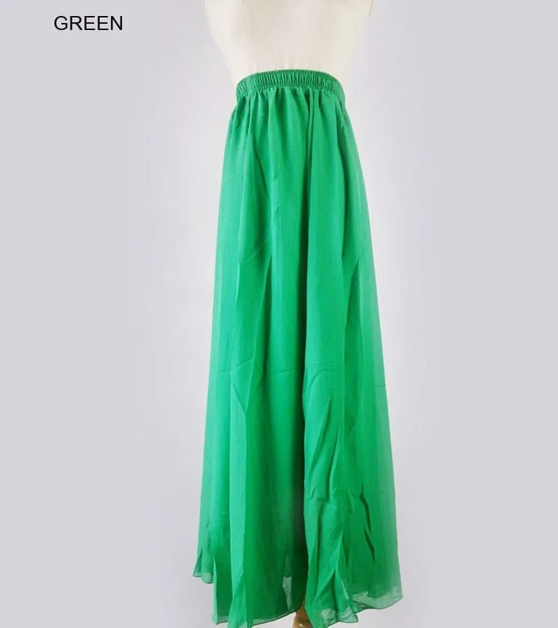 Elegant Chiffon Long Maxi Skirts