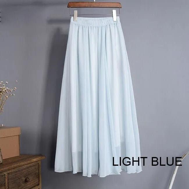 Elegant Chiffon Long Maxi Skirts