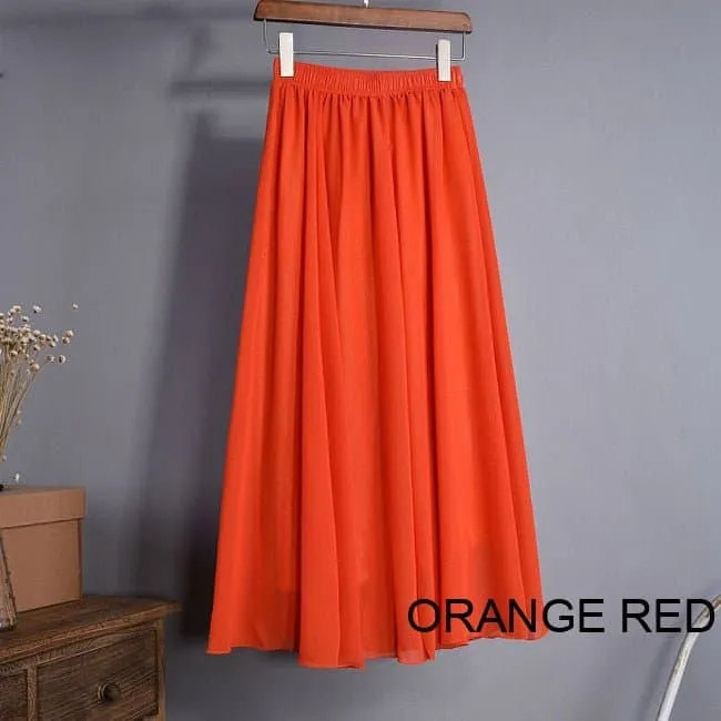 Elegant Chiffon Long Maxi Skirts