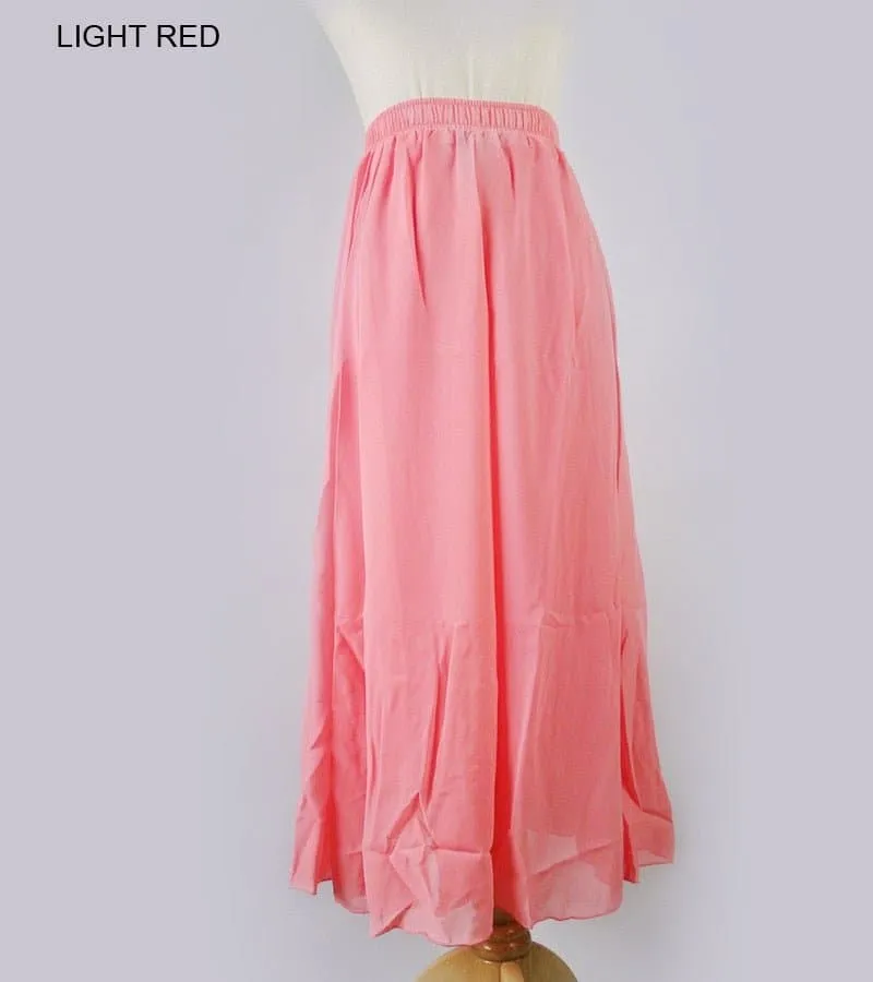 Elegant Chiffon Long Maxi Skirts