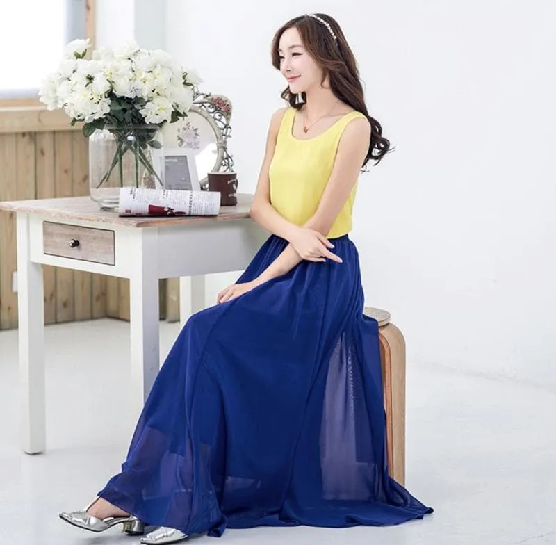 Elegant Chiffon Long Maxi Skirts