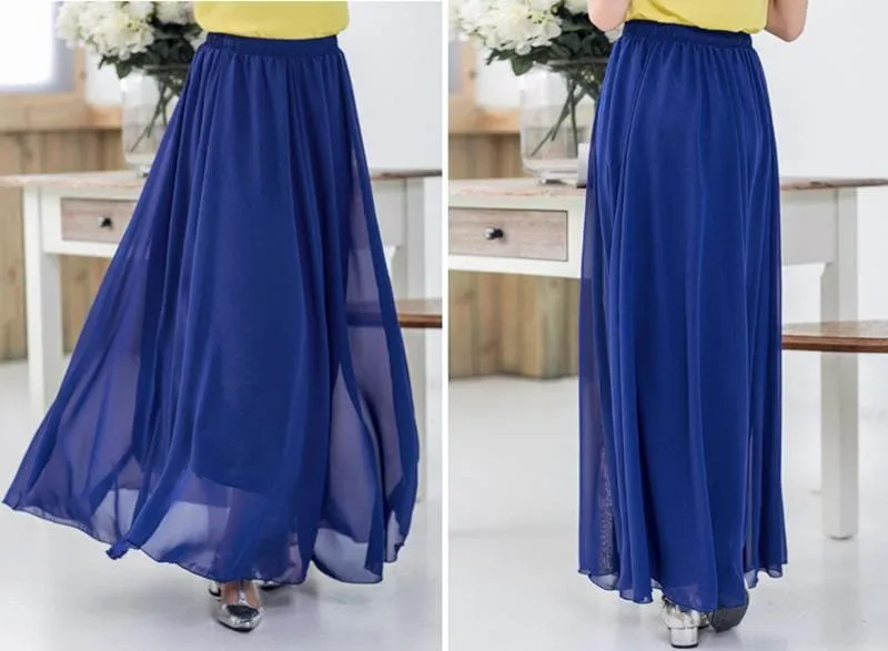 Elegant Chiffon Long Maxi Skirts