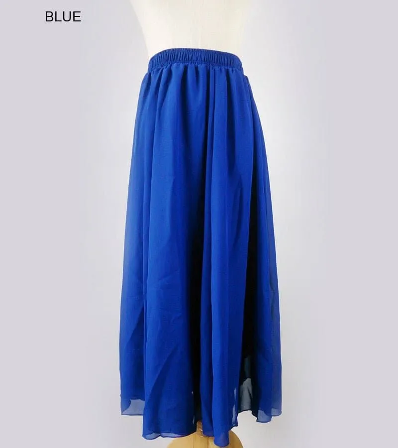 Elegant Chiffon Long Maxi Skirts